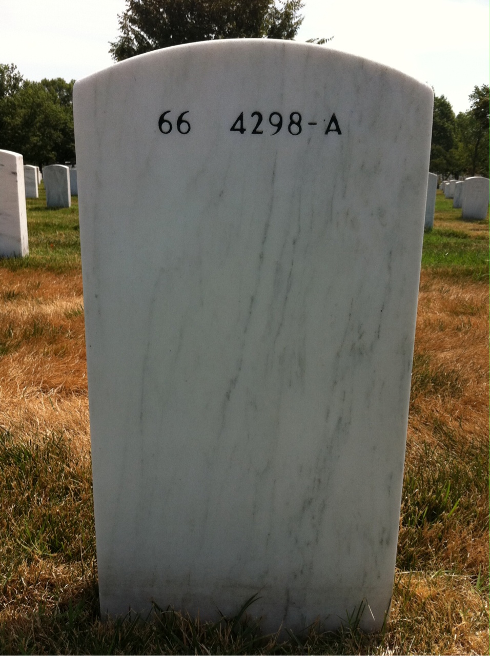 Back of headstone — Dean Parker