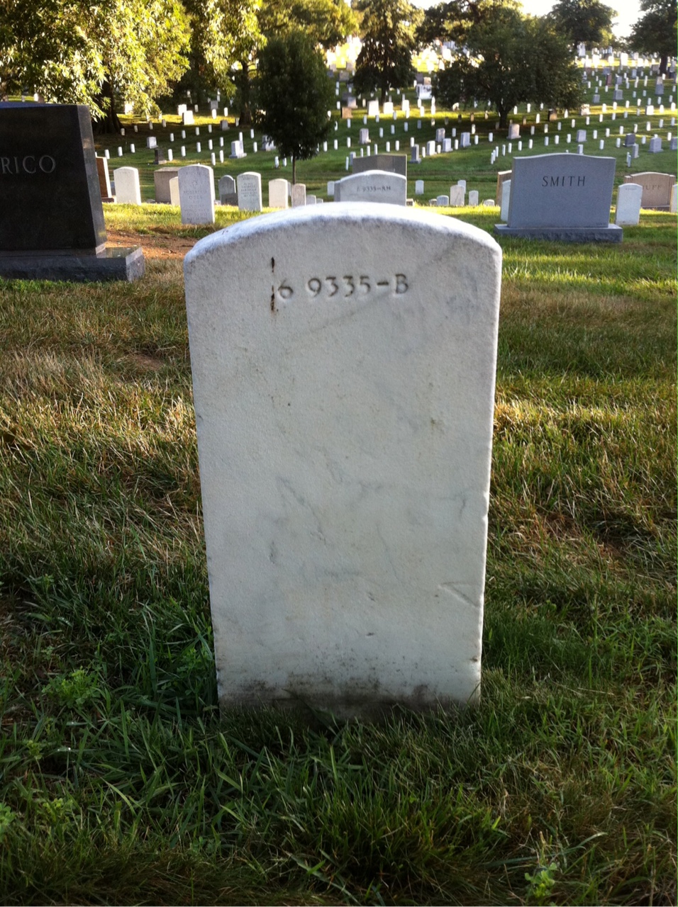 Back of headstone — John Behan