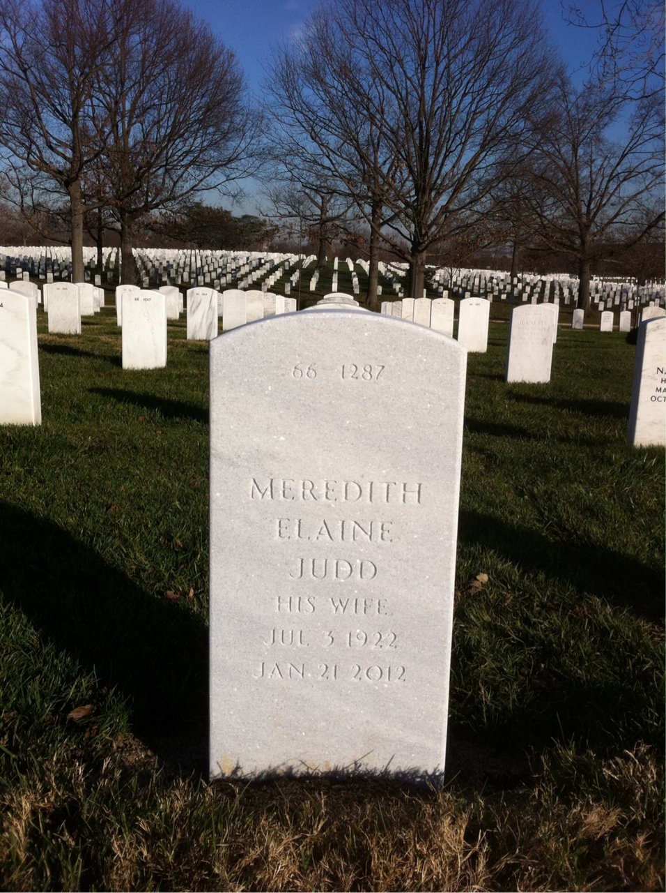 Back of headstone — Walter Terry