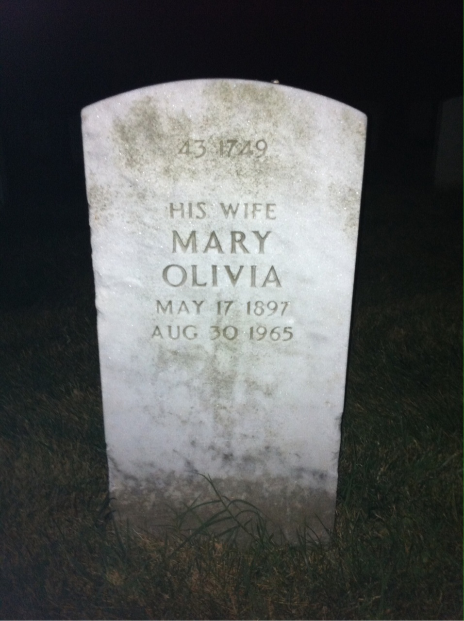 Back of headstone — Warren A Hilleary