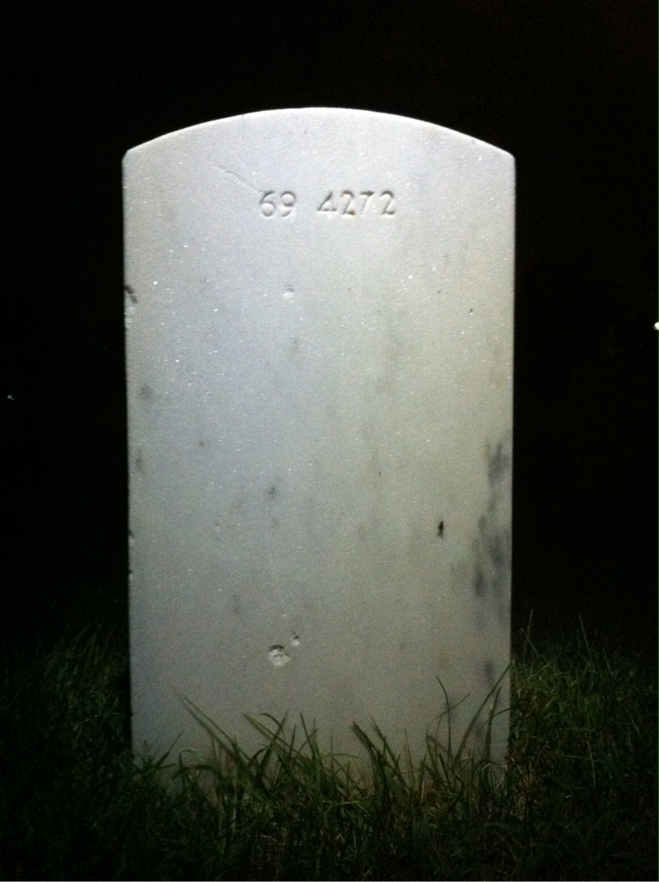 Back of headstone — Kenneth Baughman
