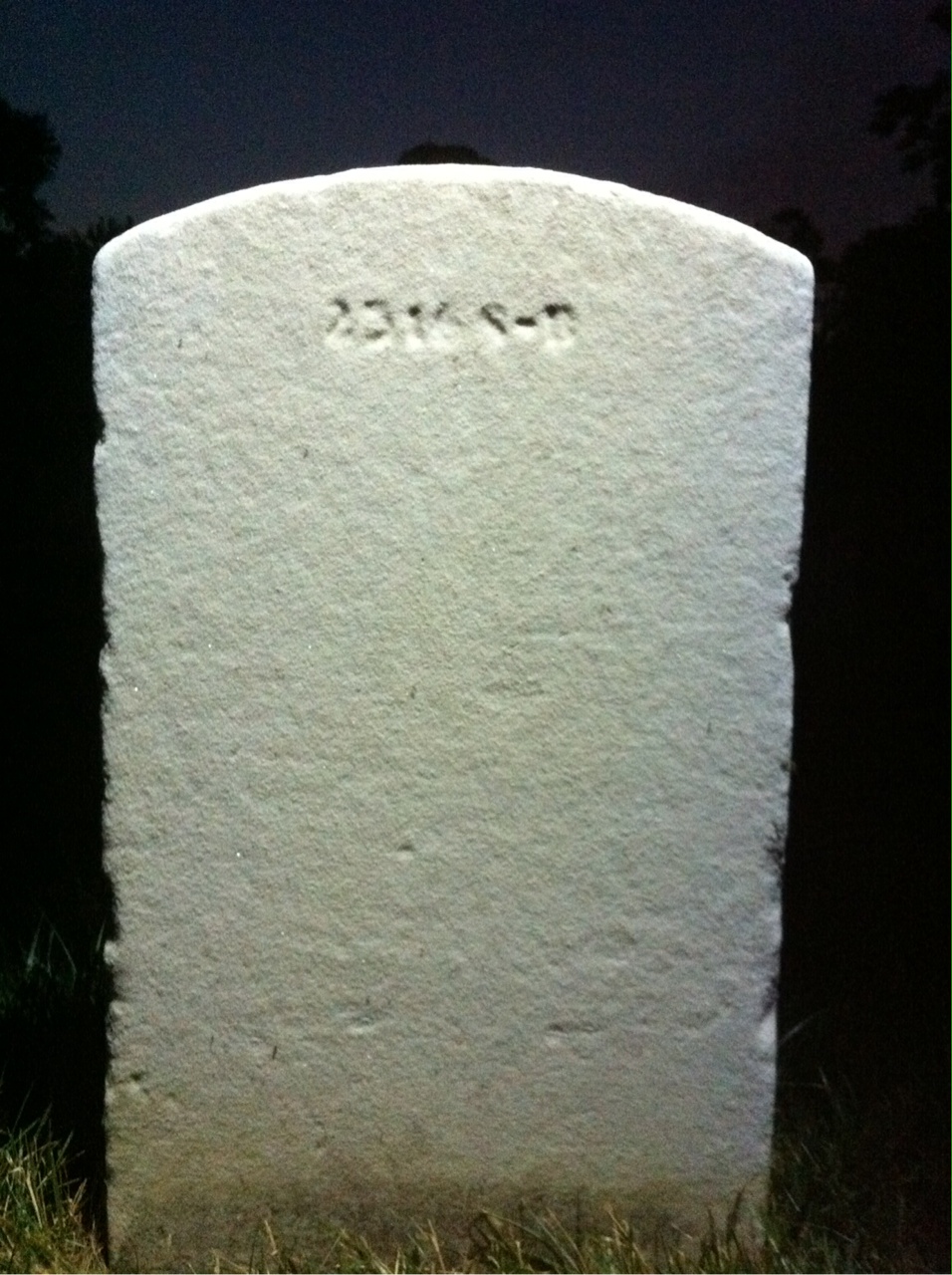 Back of headstone — Vaughan S Hamilton