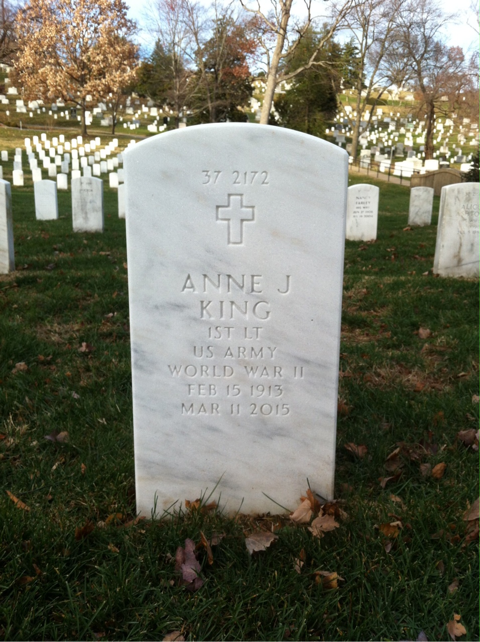 Back of headstone — John Thomas King