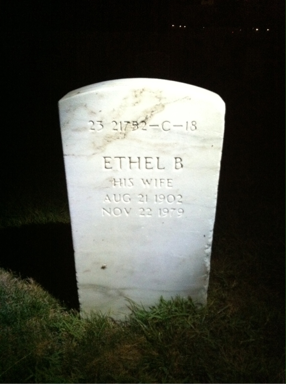 Back of headstone — William Albergotti