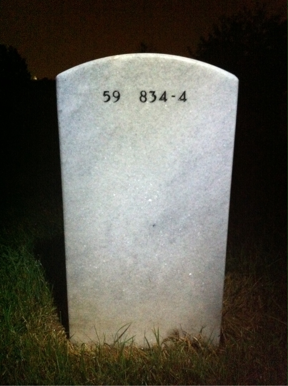 Back of headstone — Thomas Hesse
