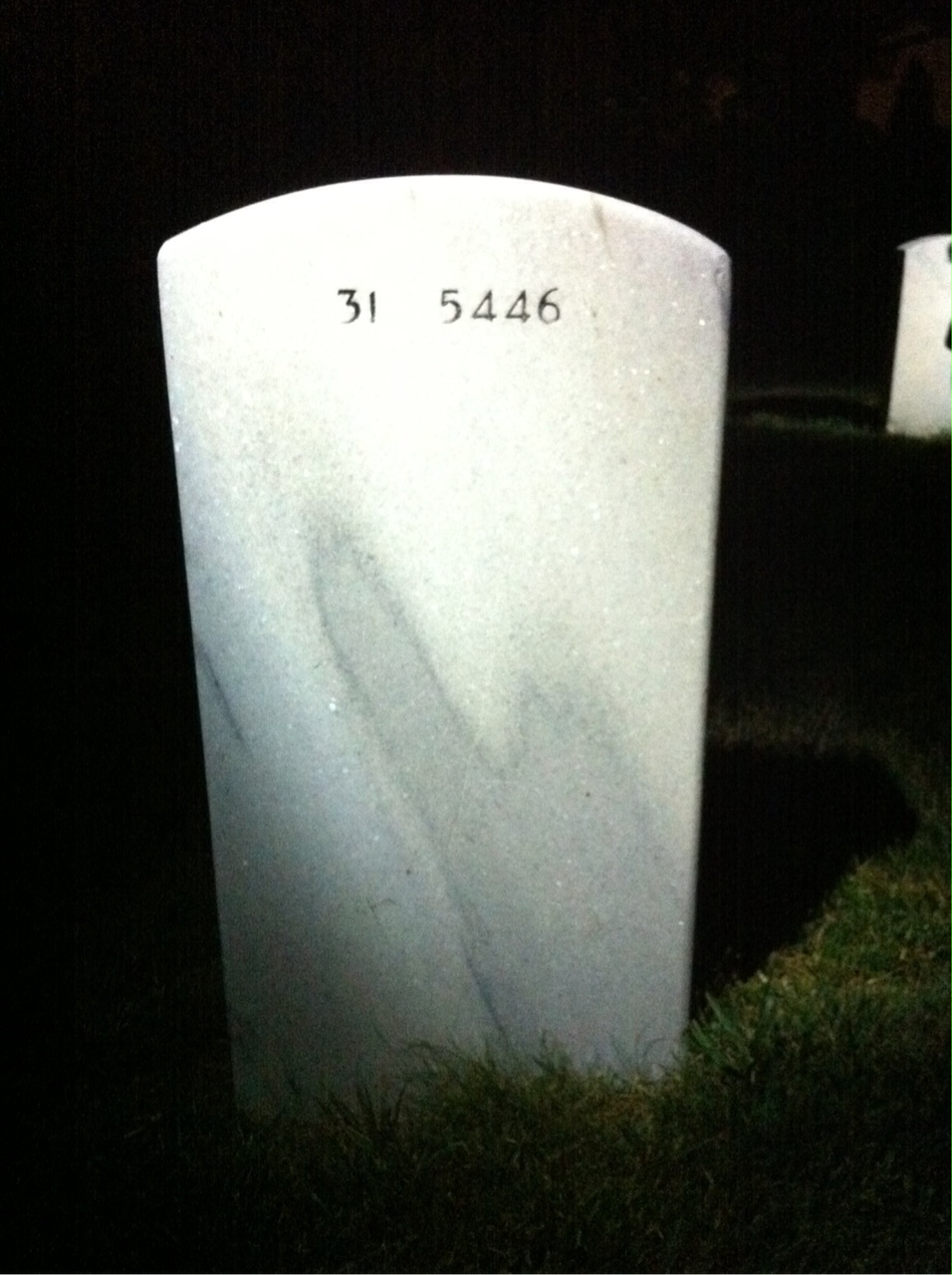 Back of headstone — William Core