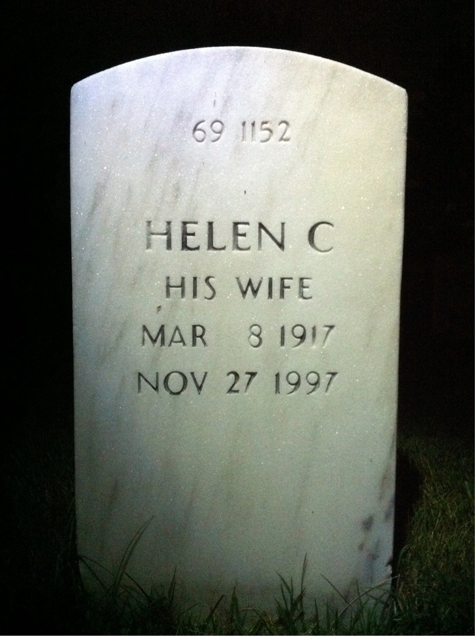 Back of headstone — Woodrow W Conaway