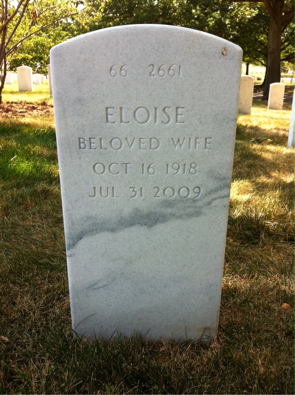 Back of headstone — Homer Nielsen