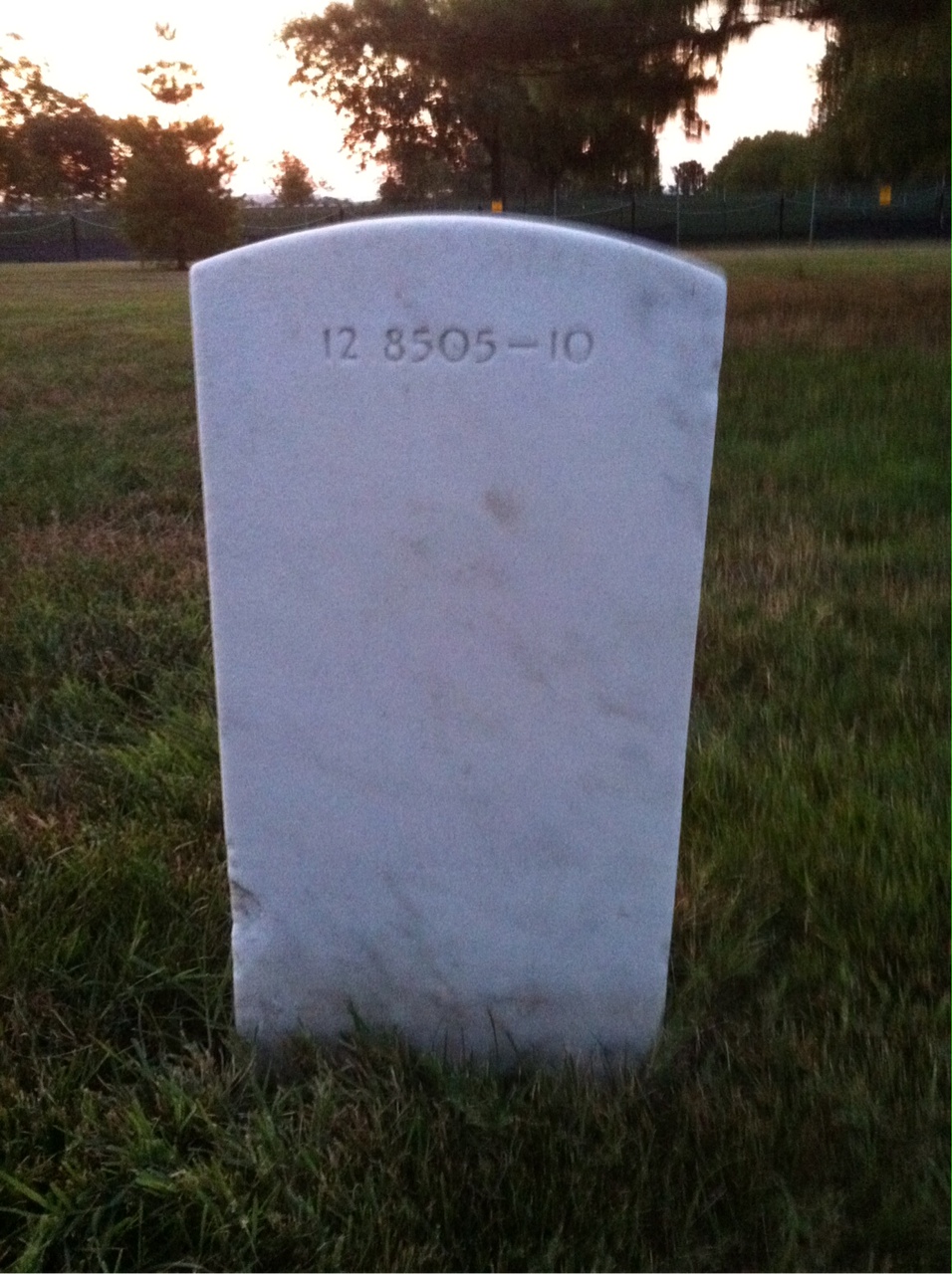 Back of headstone — Cabell Morris
