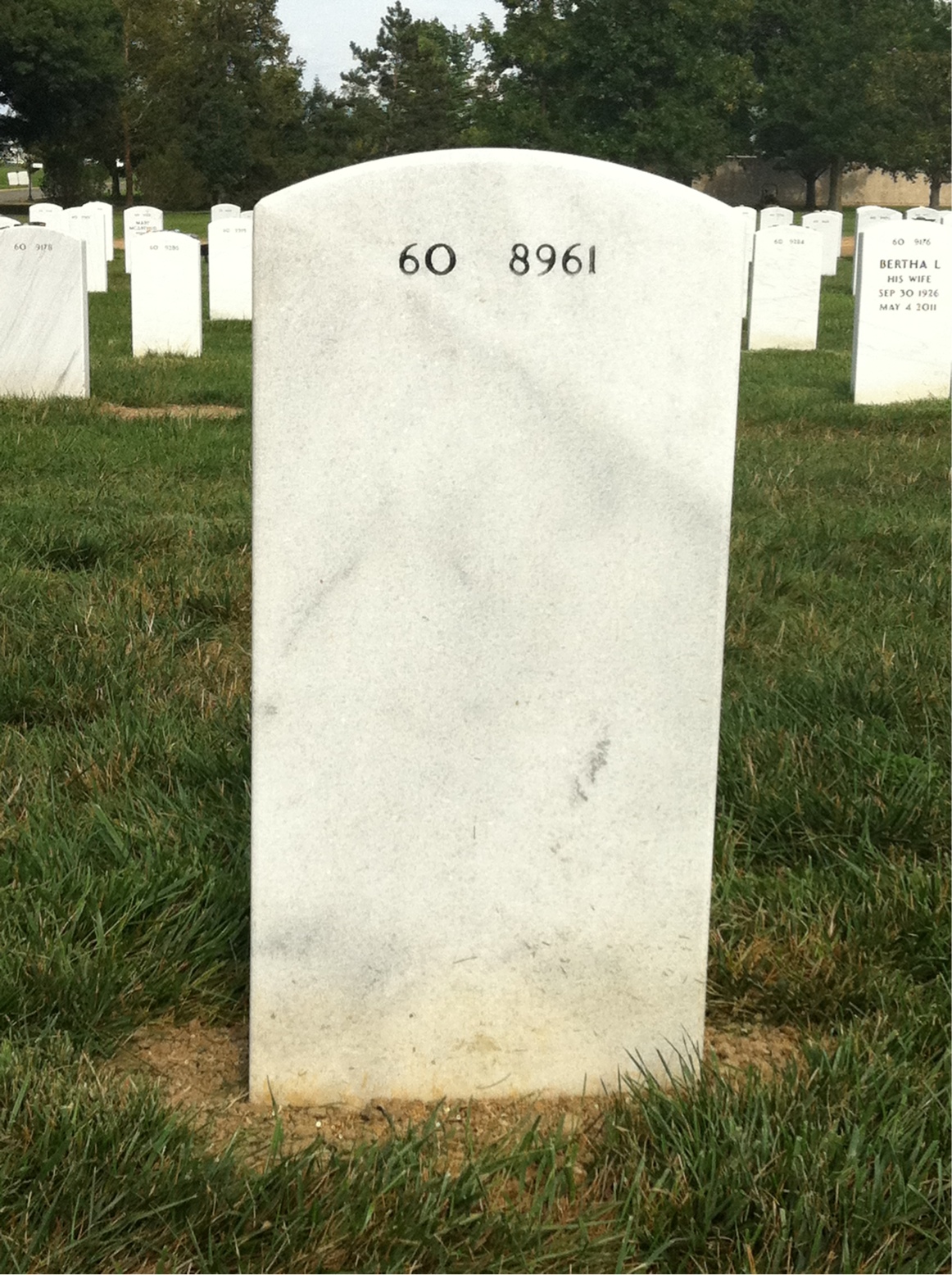 Back of headstone — Alvin Delong