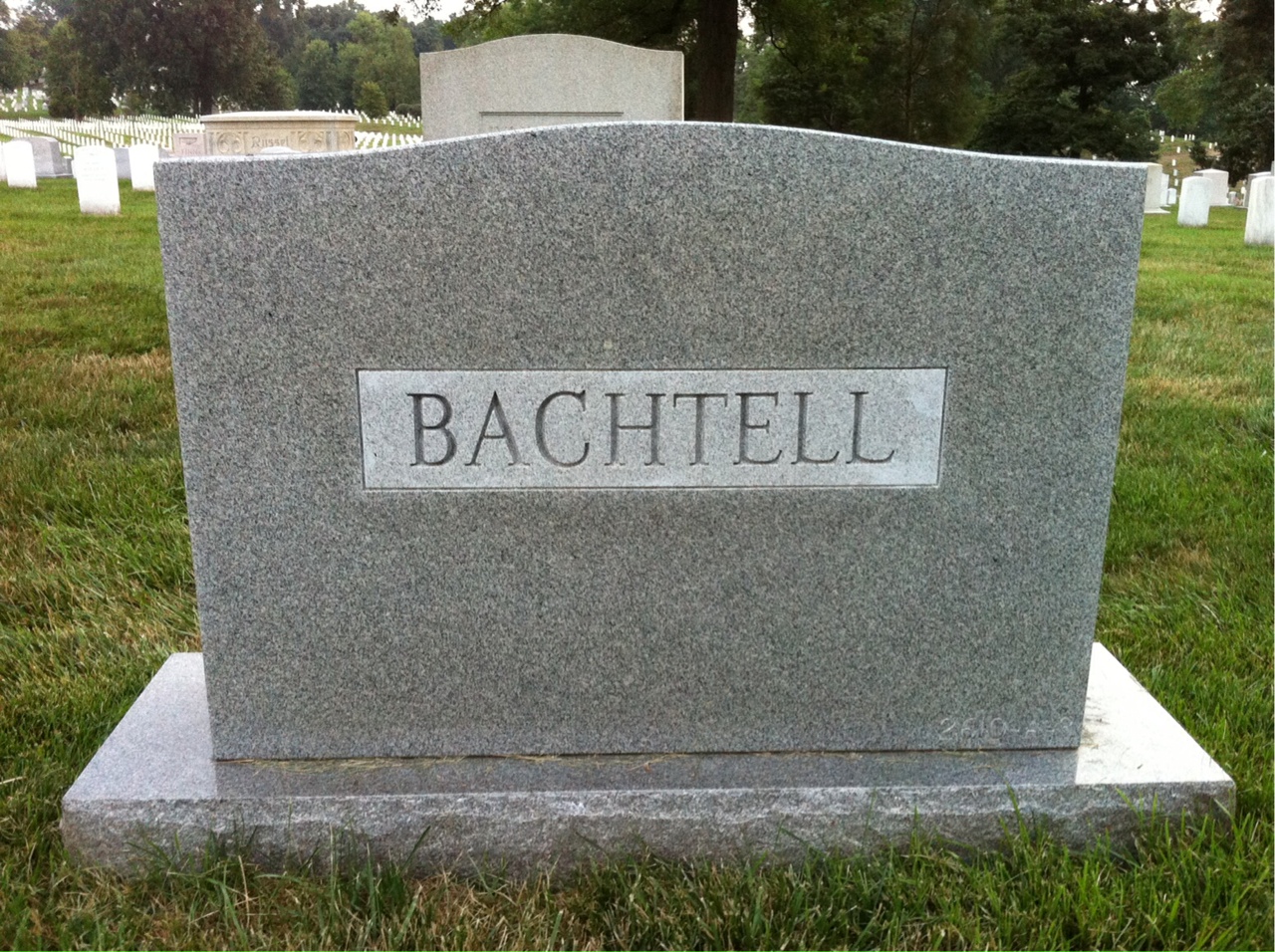 Back of headstone — Leona Bachtell