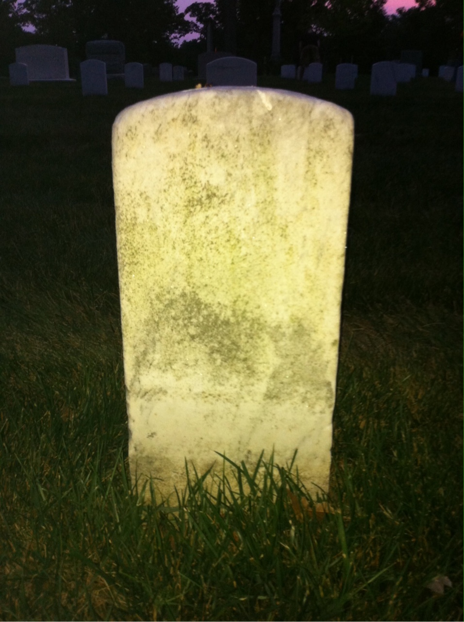 Back of headstone — Hiram Morse