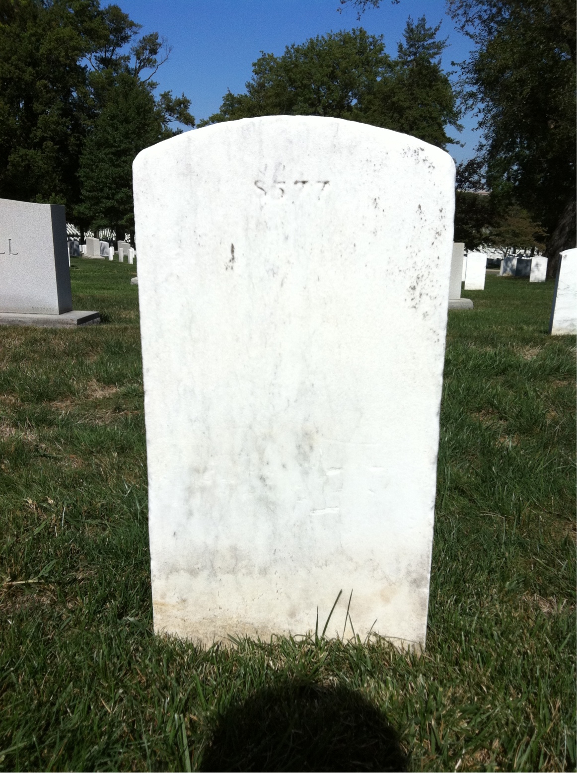 Back of headstone — Lawrence Morris