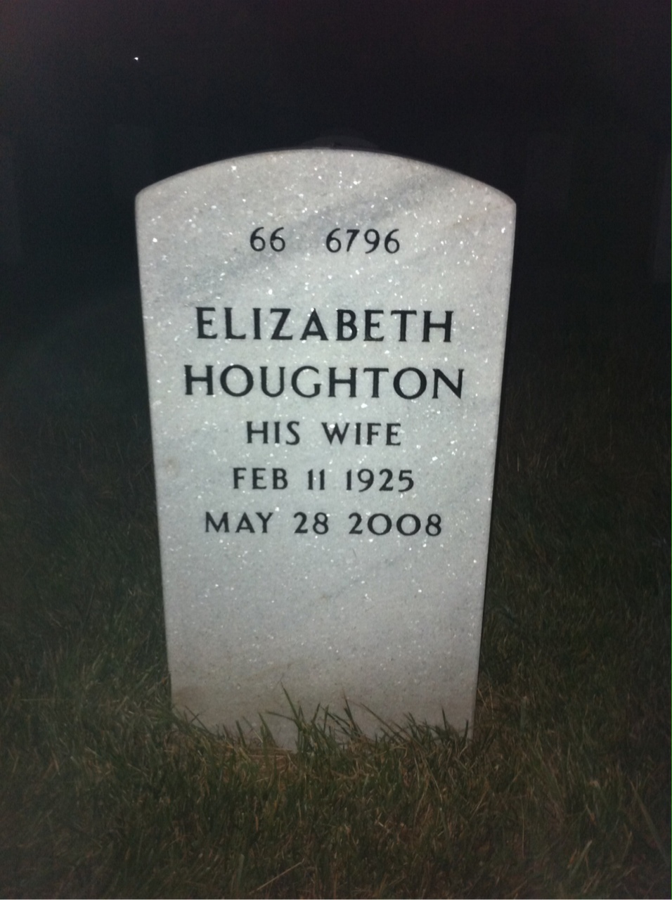 Back of headstone — James Bush