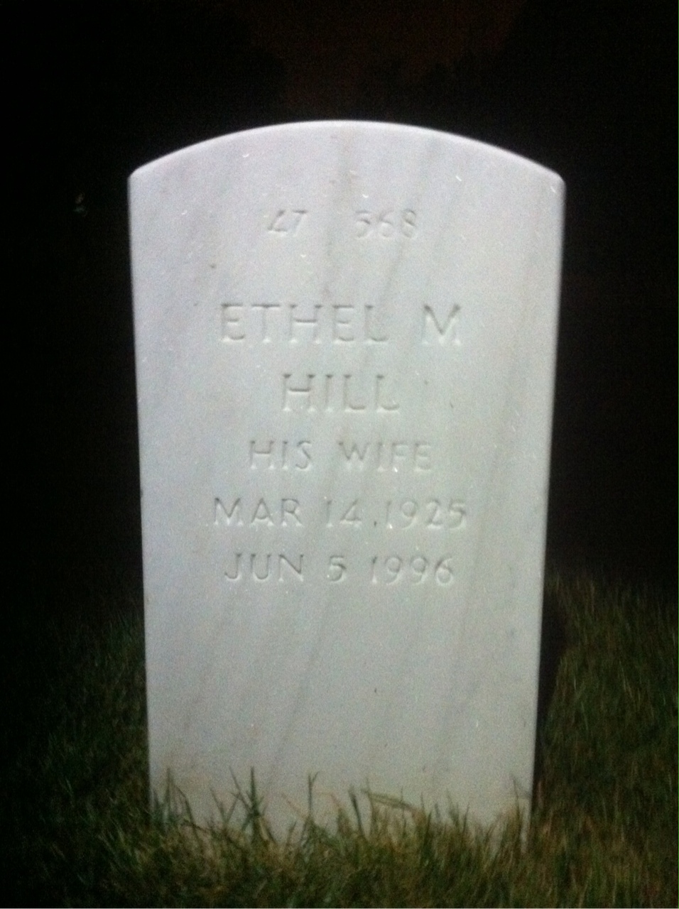 Back of headstone — Edmund Pueschel