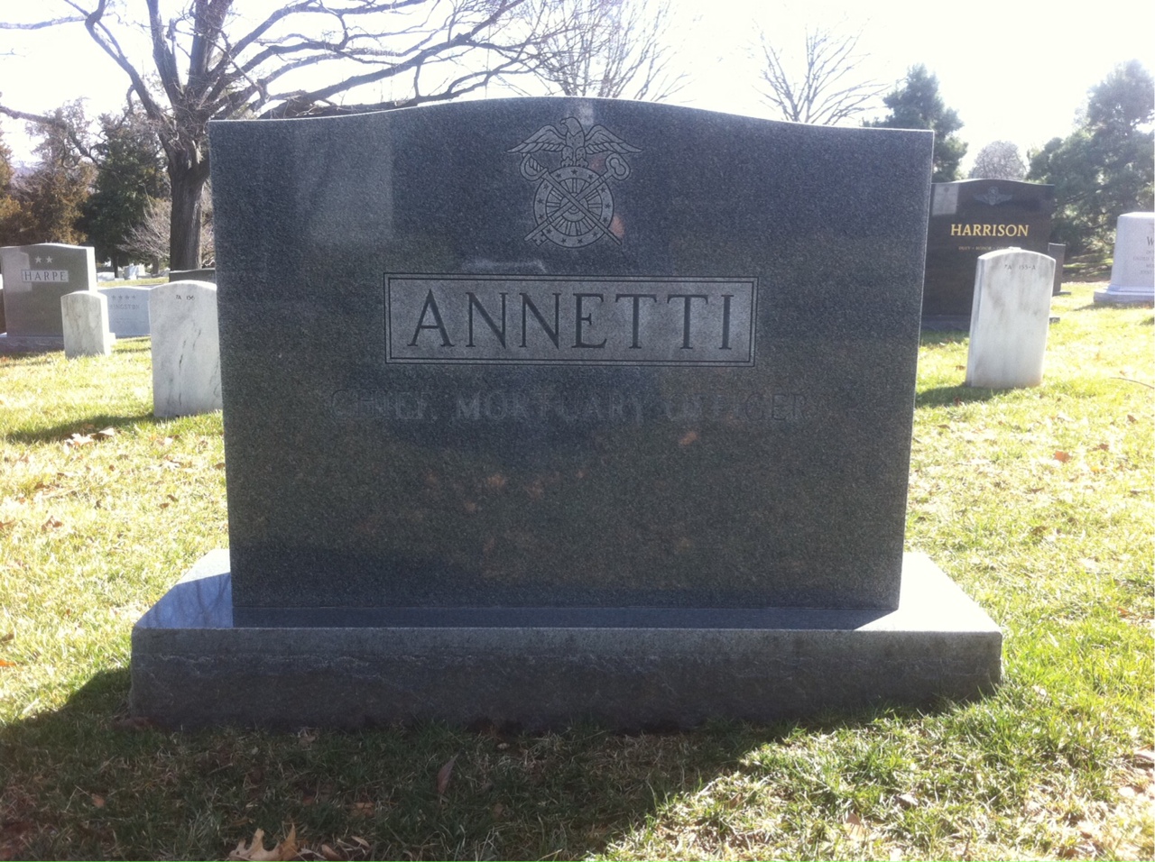 Back of headstone — Phyllis Annetti