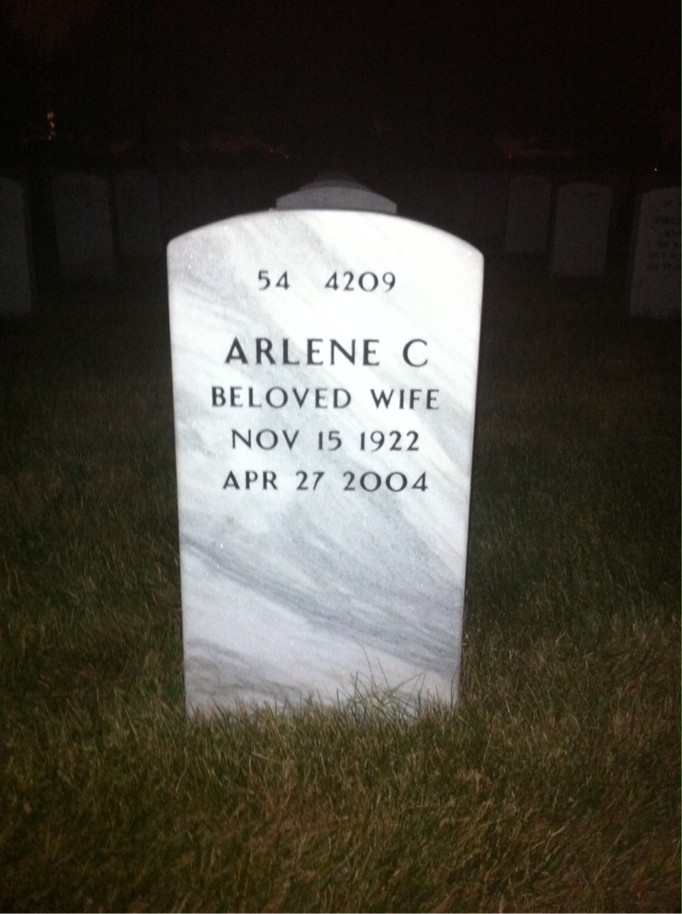 Back of headstone — Charles Bertram