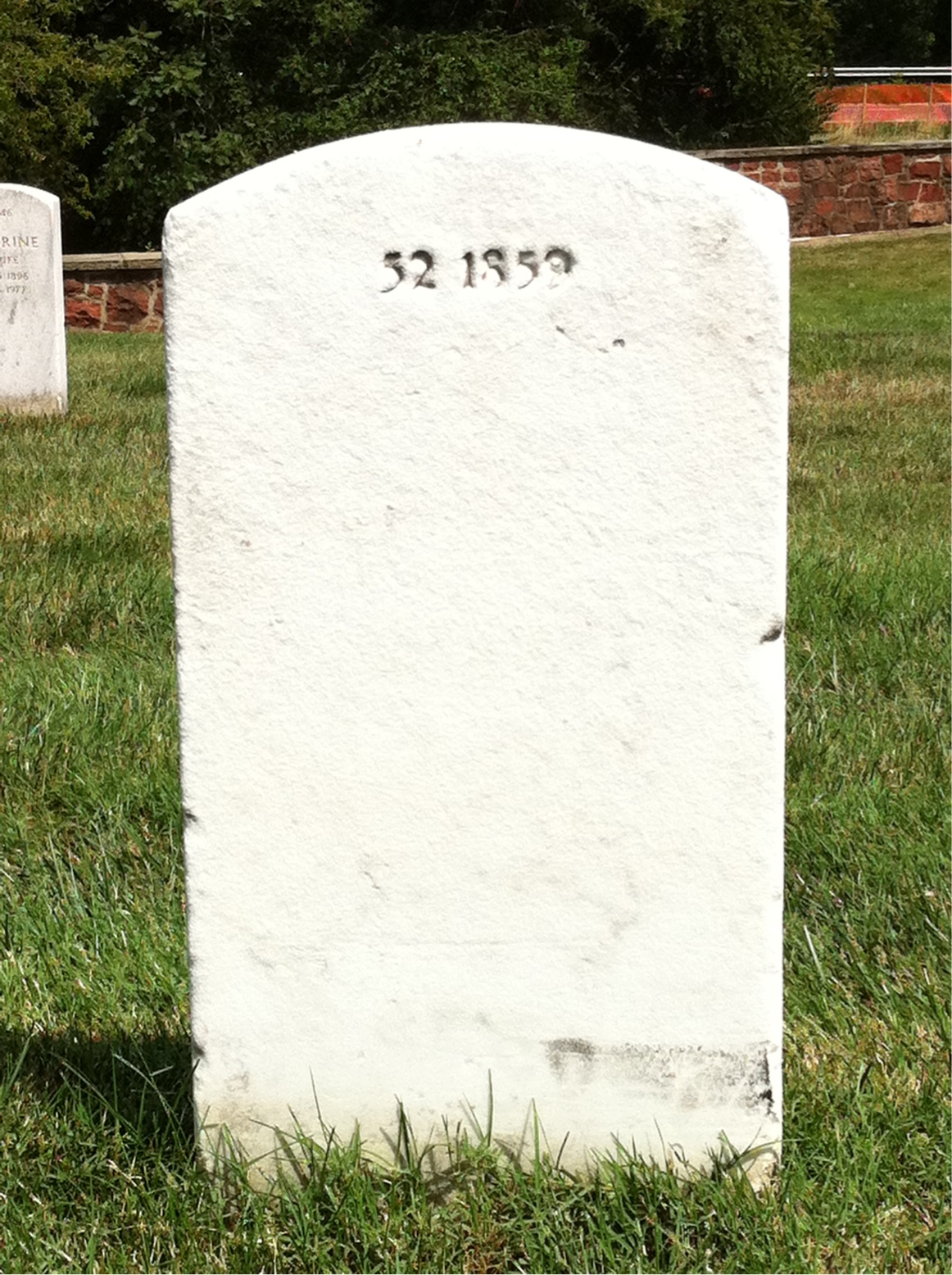 Back of headstone — Joseph Blair