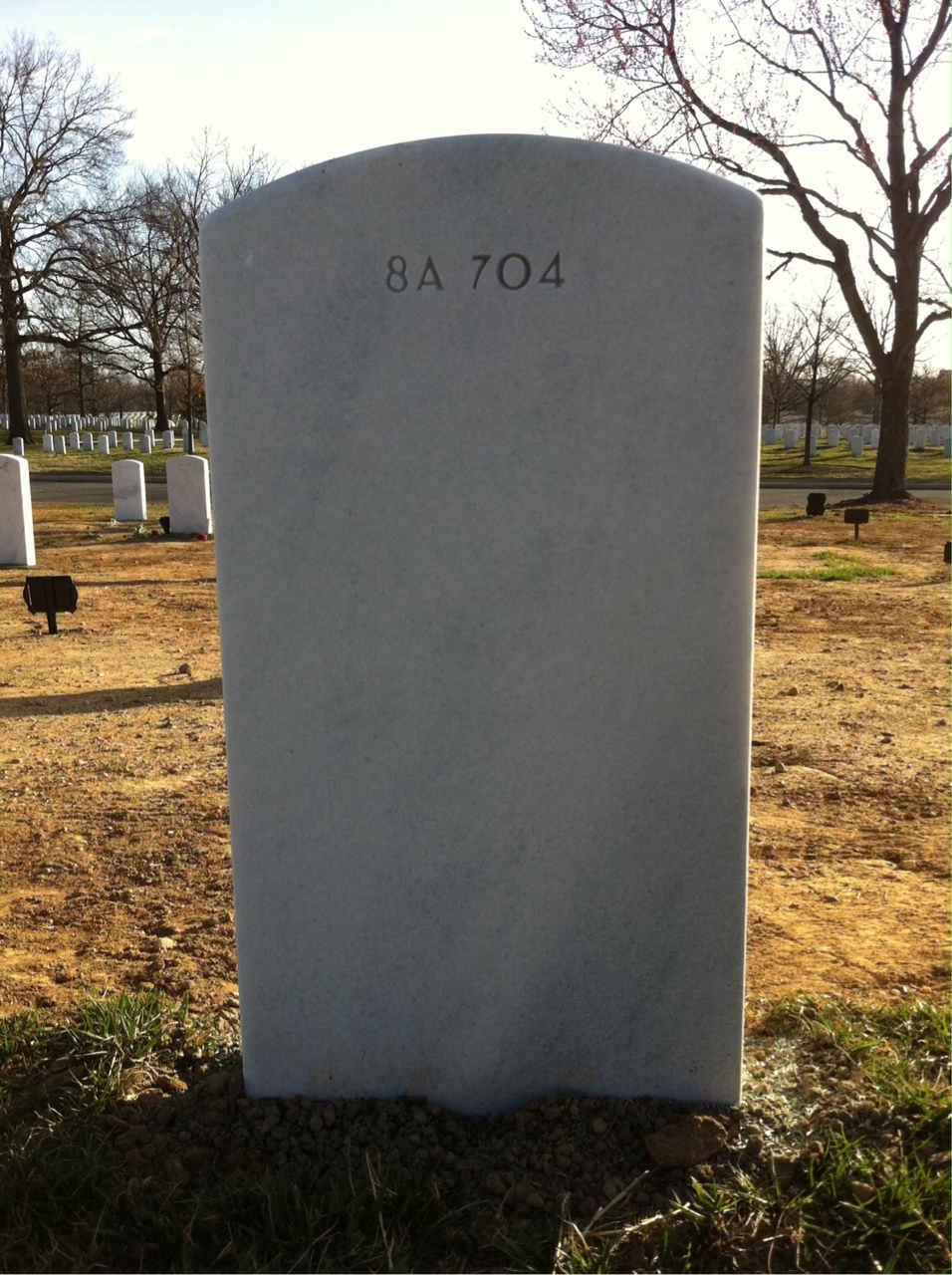 Back of headstone — James Baker