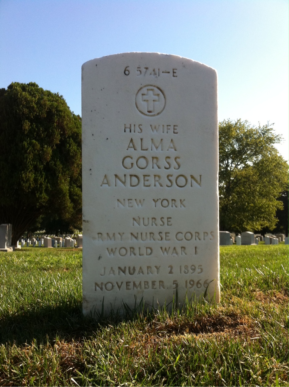 Back of headstone — James Anderson