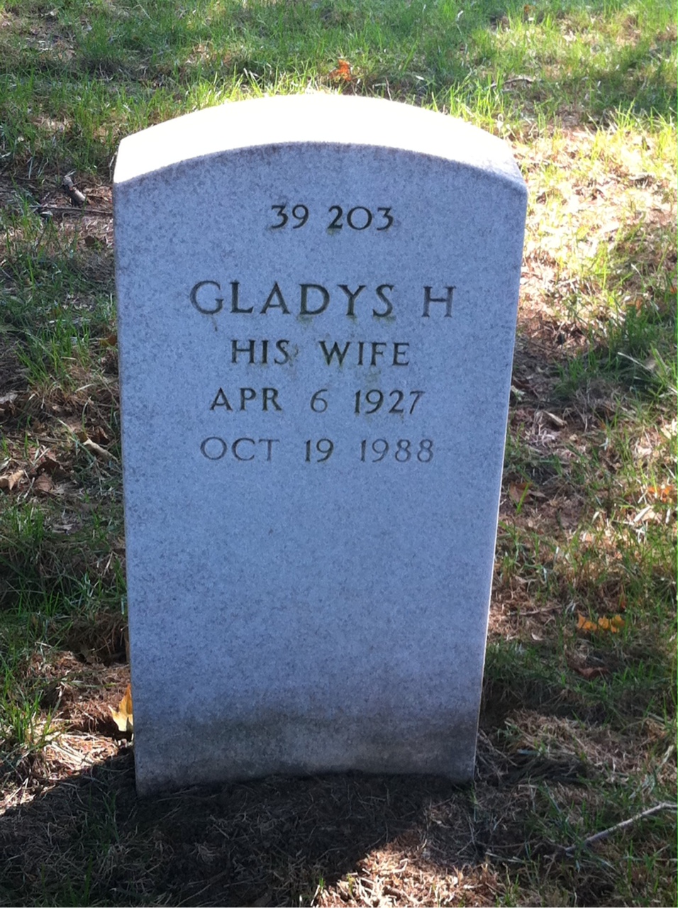Back of headstone — Earl S Payne