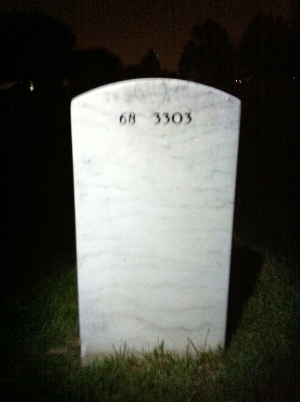 Back of headstone — John Mooney
