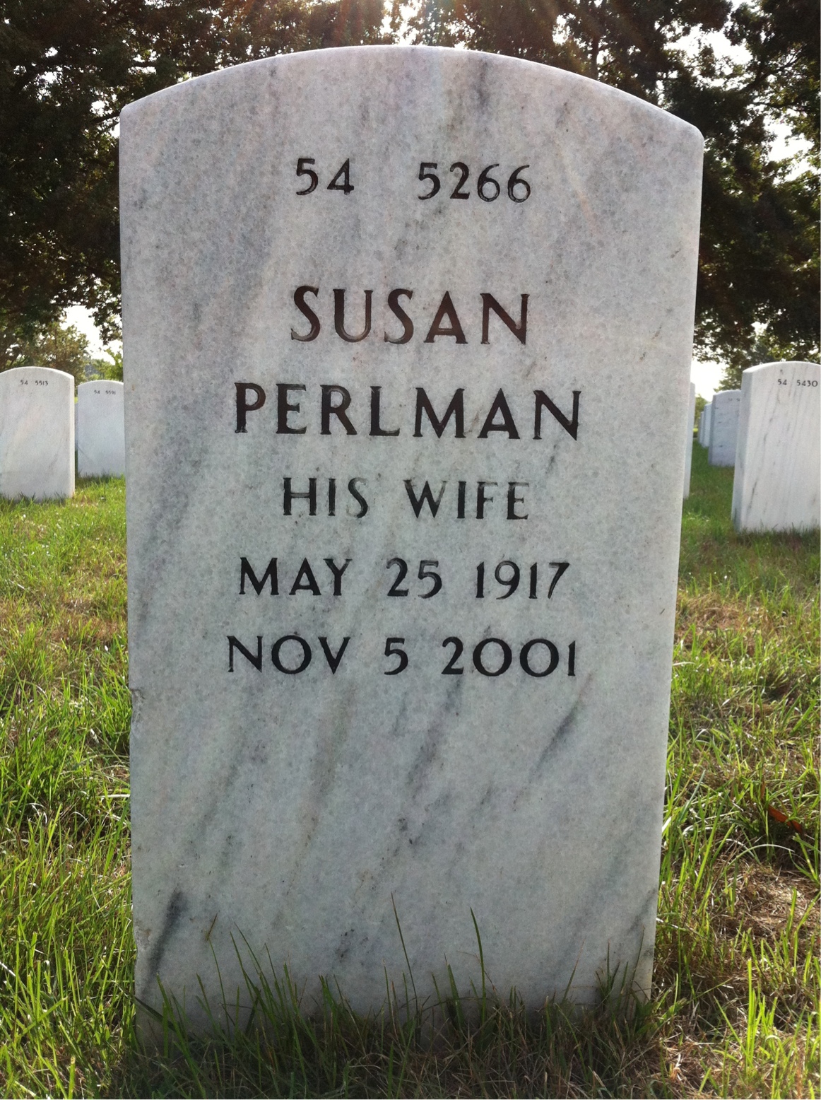 Back of headstone — Irwin Gordon