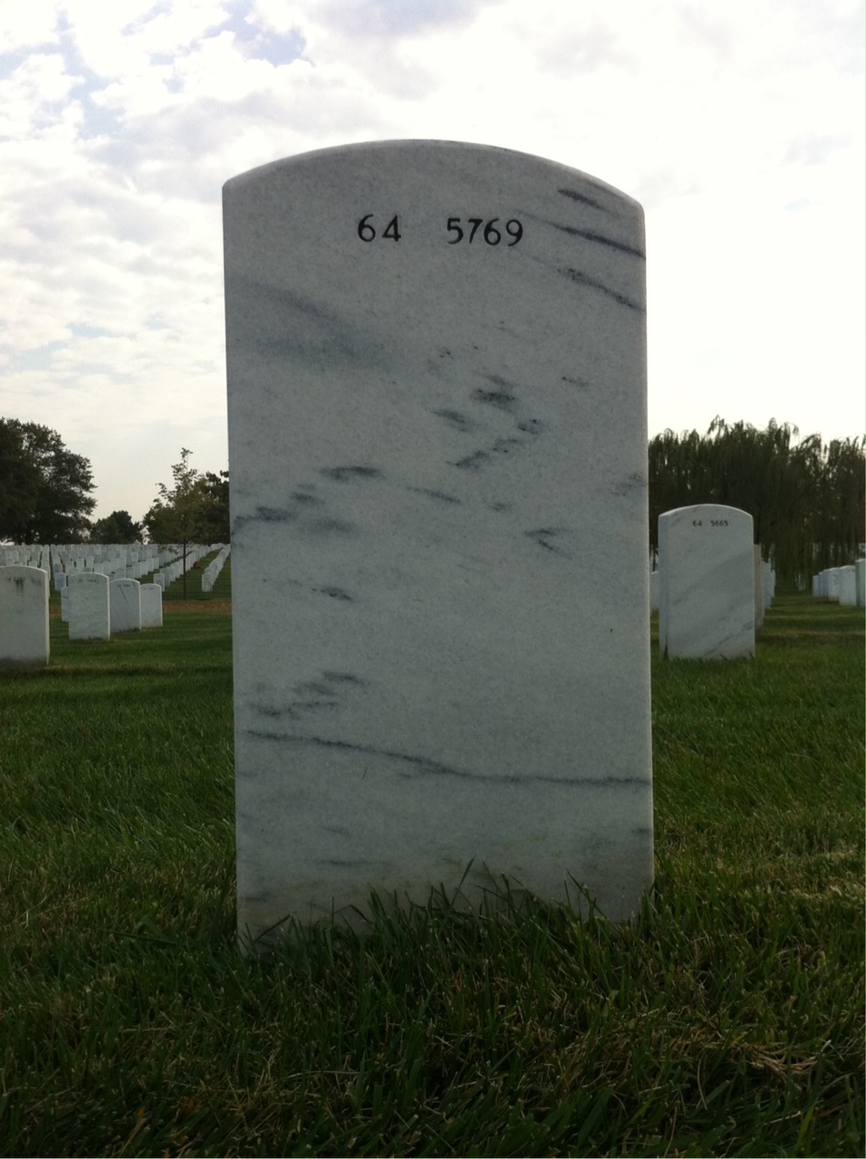 Back of headstone — Gerard Vaughan