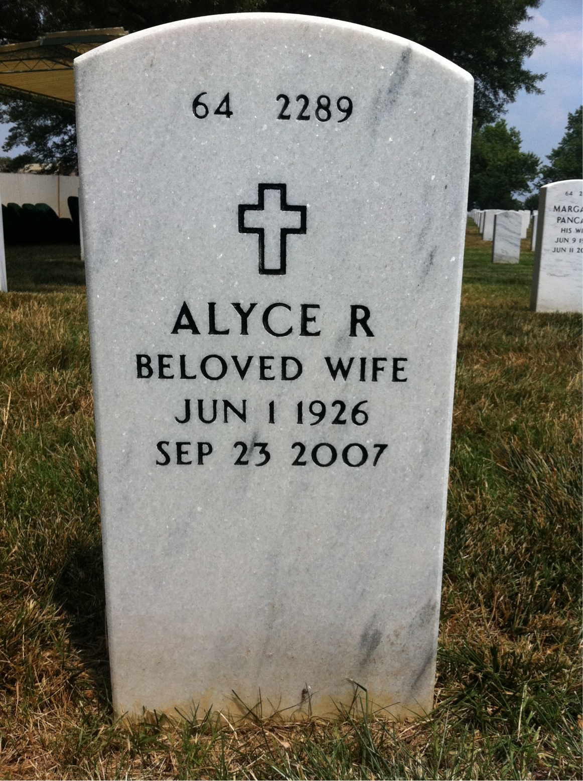Back of headstone — Rodney Newman