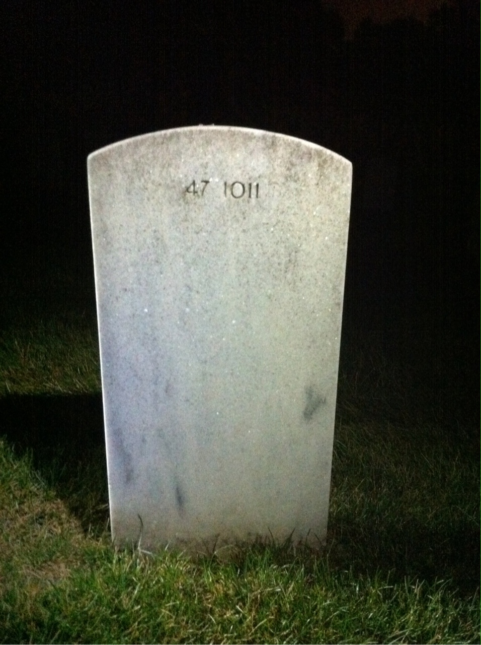Back of headstone — Grace Mitchell