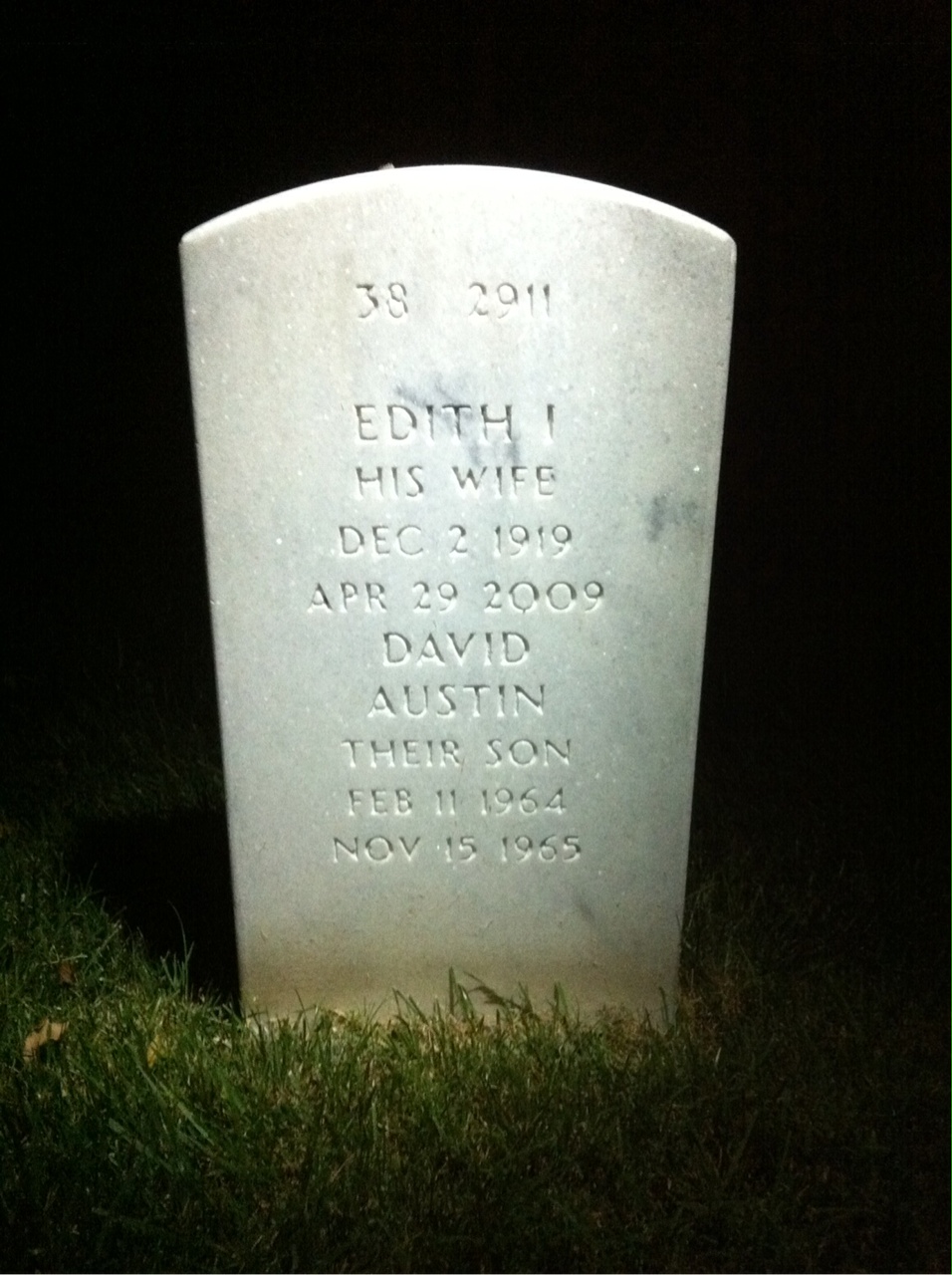 Back of headstone — Leon Swackhammer