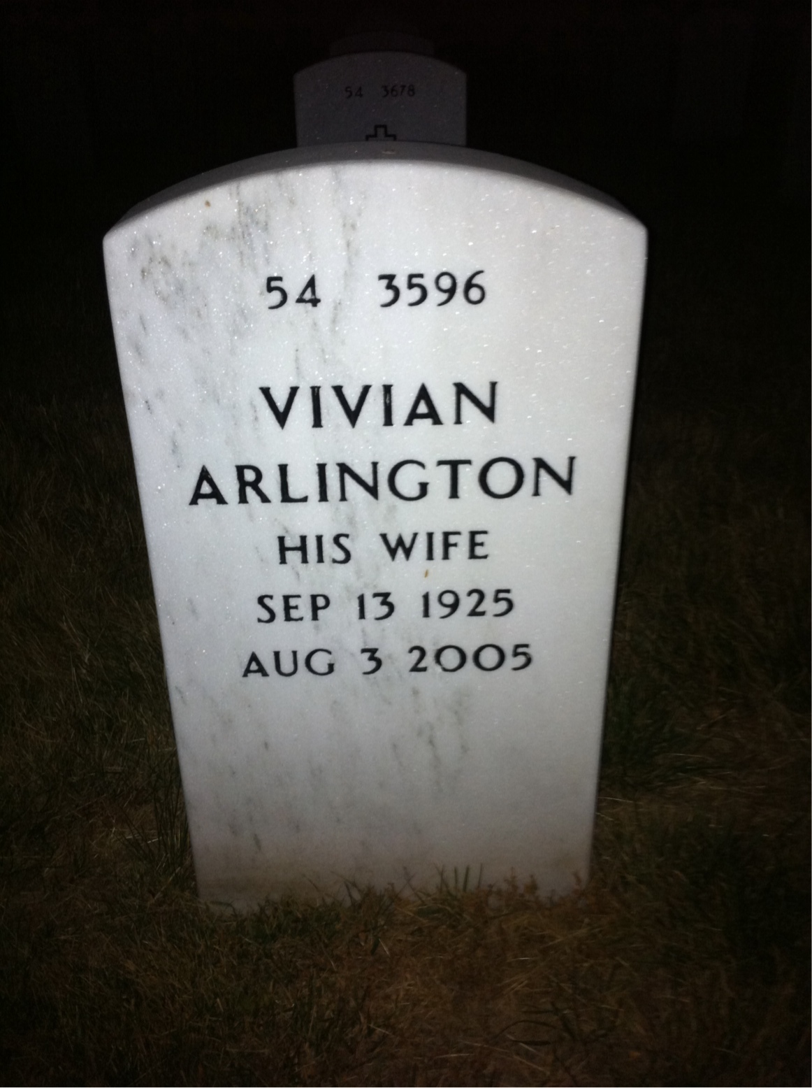 Back of headstone — D Marshall