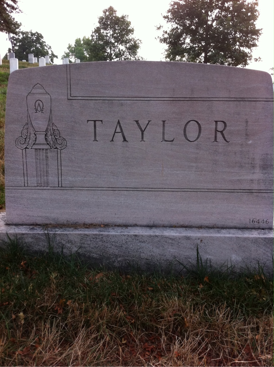 Back of headstone — Jacob Taylor