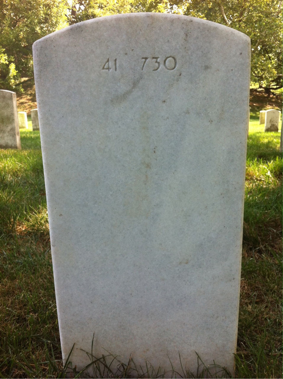 Back of headstone — William Davis