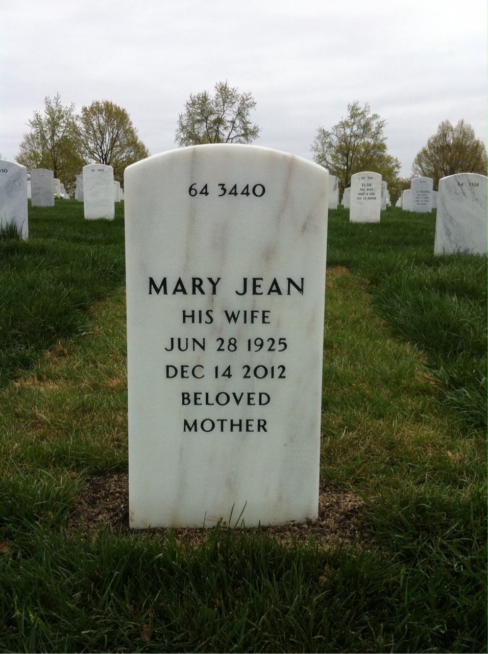 Back of headstone — Maurice Gilbert