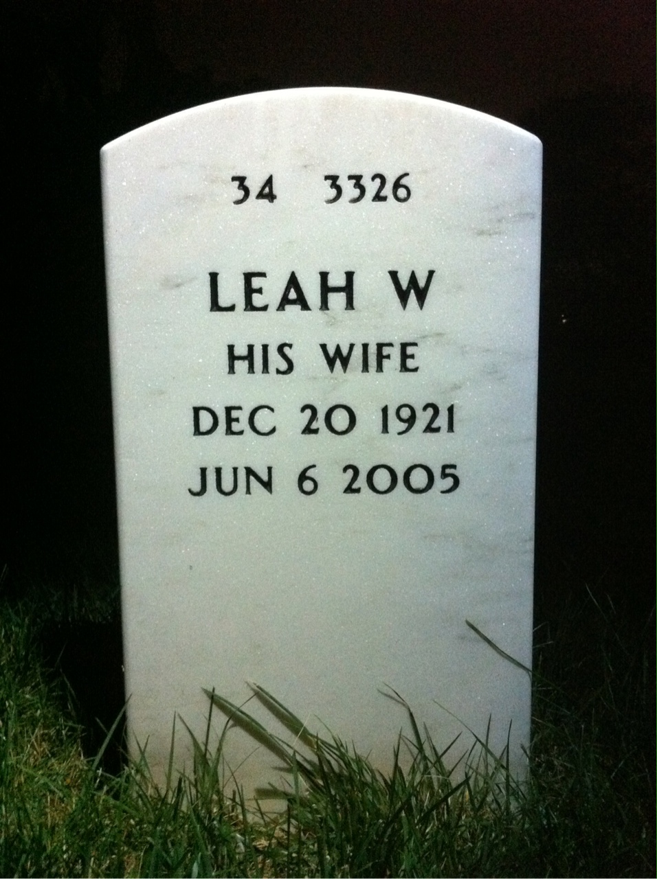 Back of headstone — Frank Cockrell