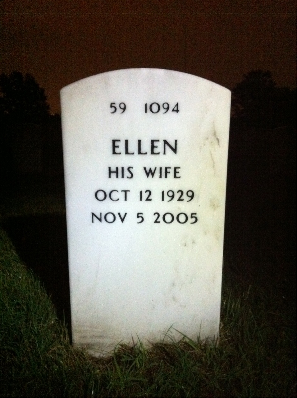 Back of headstone — James Galen