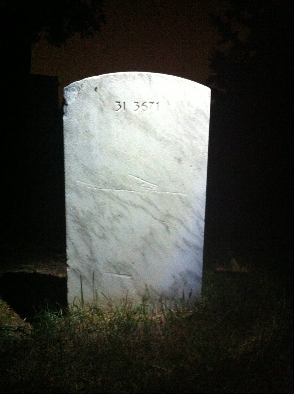 Back of headstone — Craig Averill
