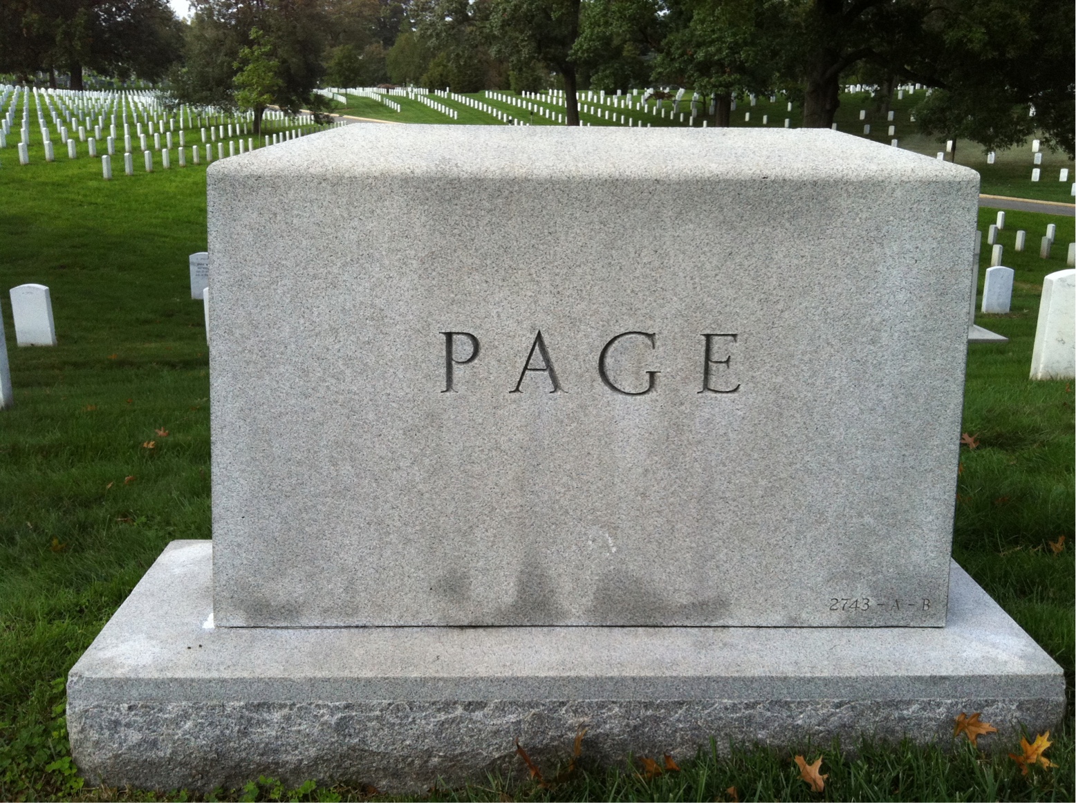 Headstone of John T Page