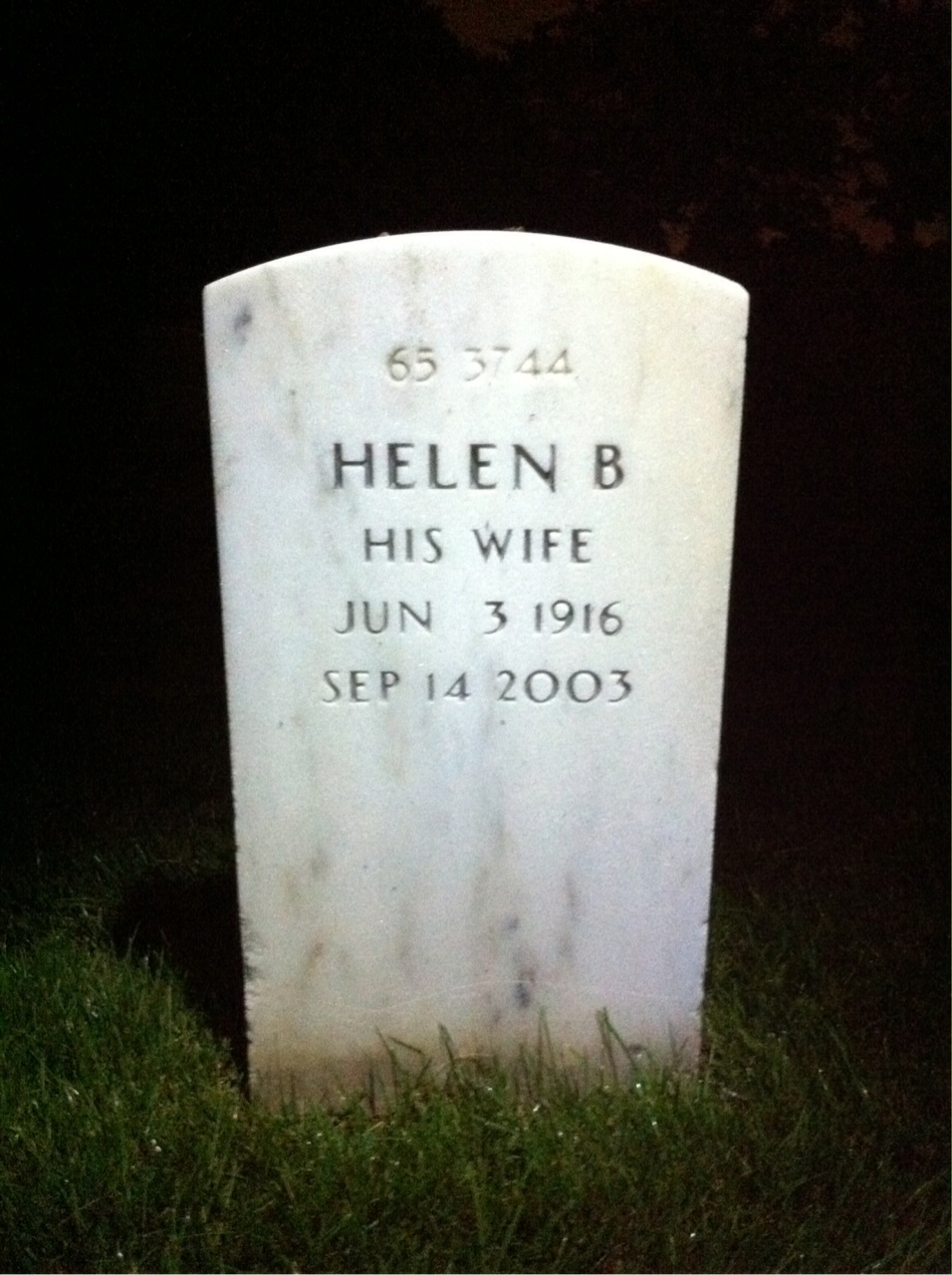 Back of headstone — Ralph Deppe