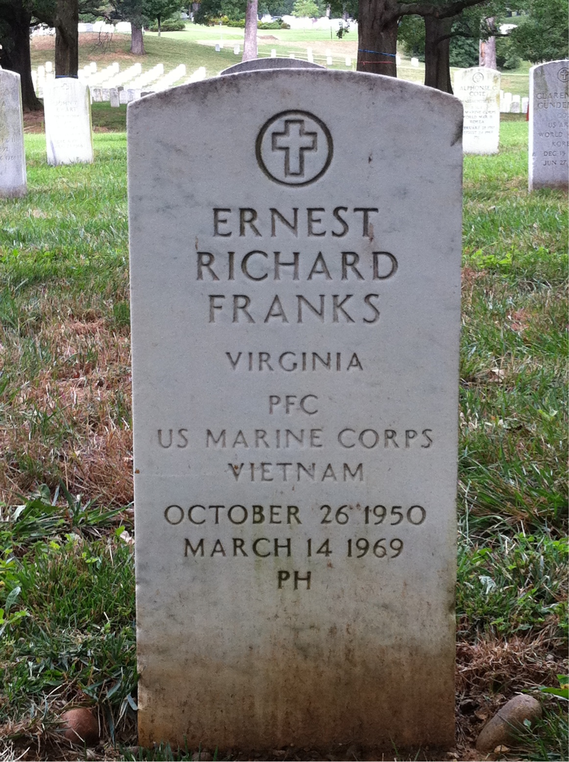 Headstone of Ernest Richard Franks