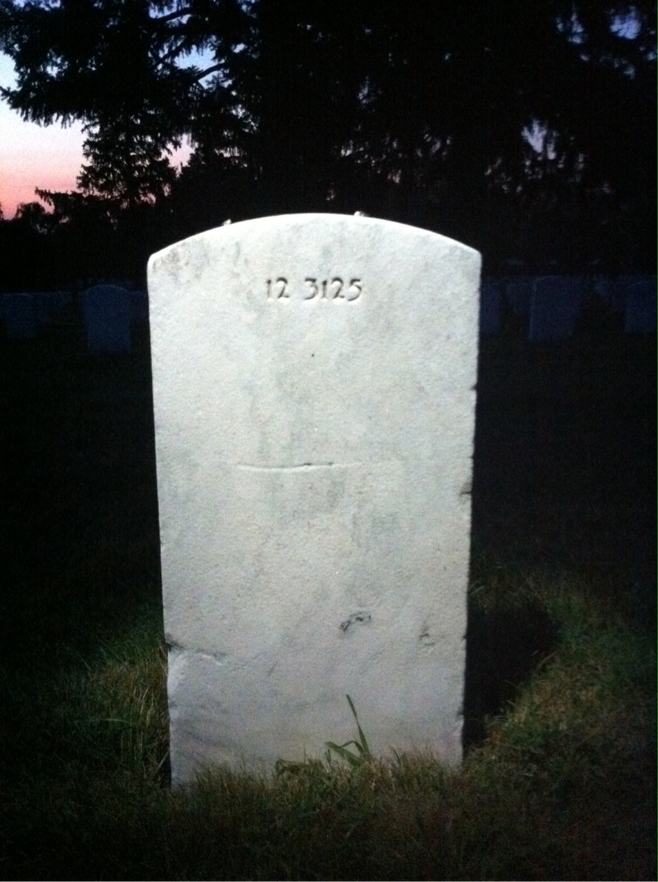 Back of headstone — Albert Anderson