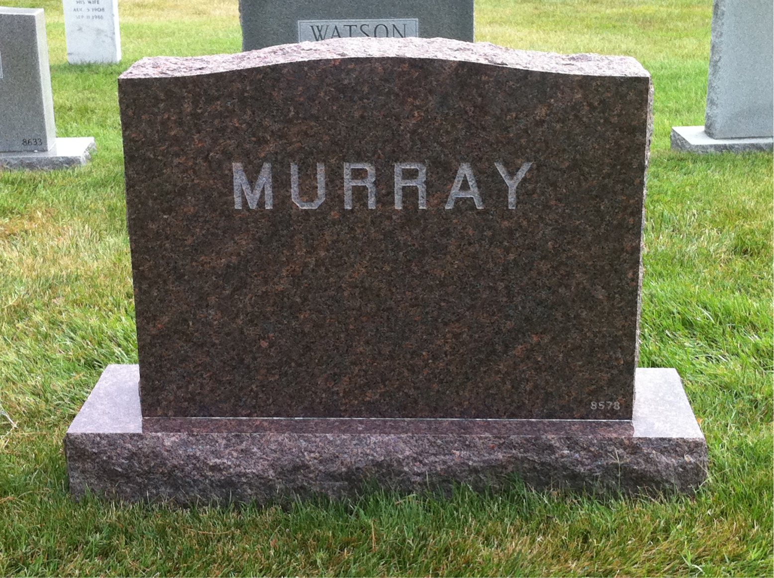 Back of headstone — Stephen Murray