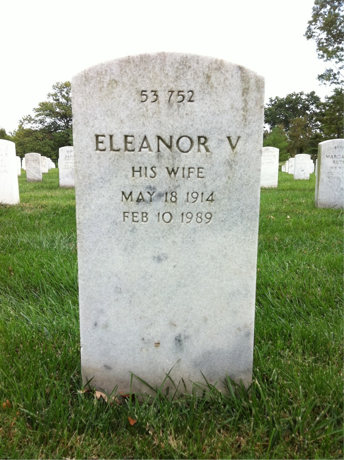 Back of headstone — Eleanor Mckaig