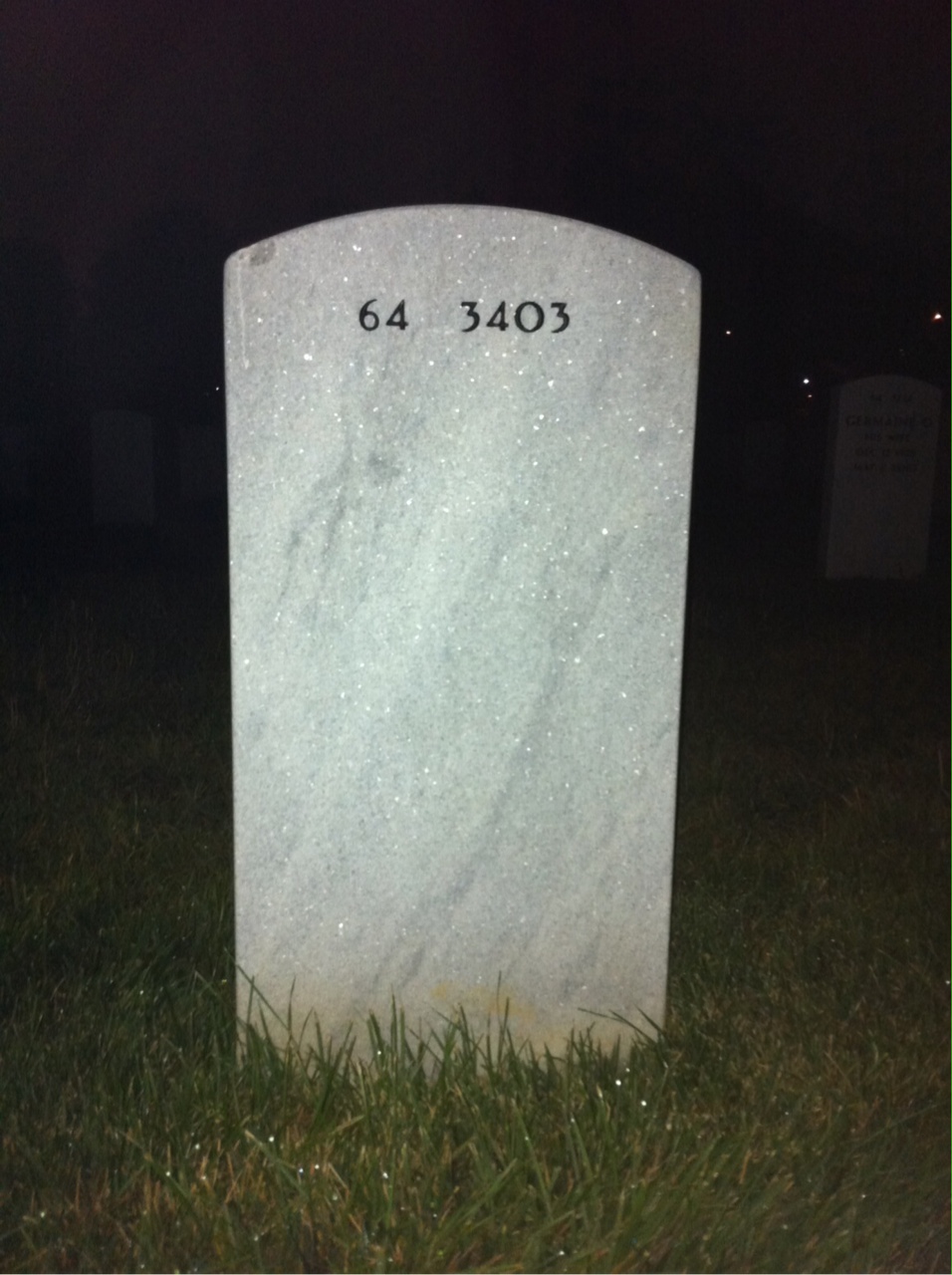 Back of headstone — Jack Beery