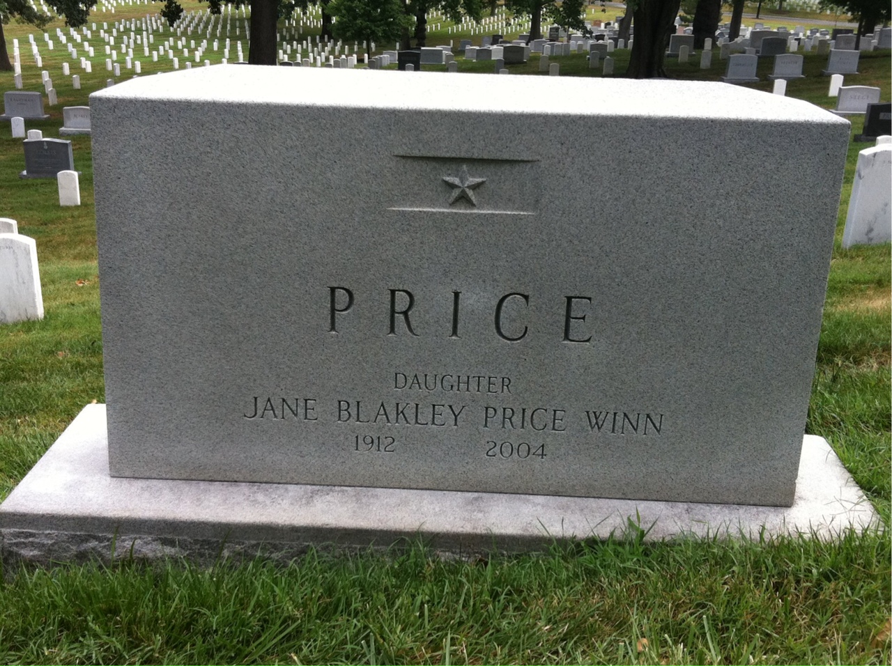 Back of headstone — Howard Price