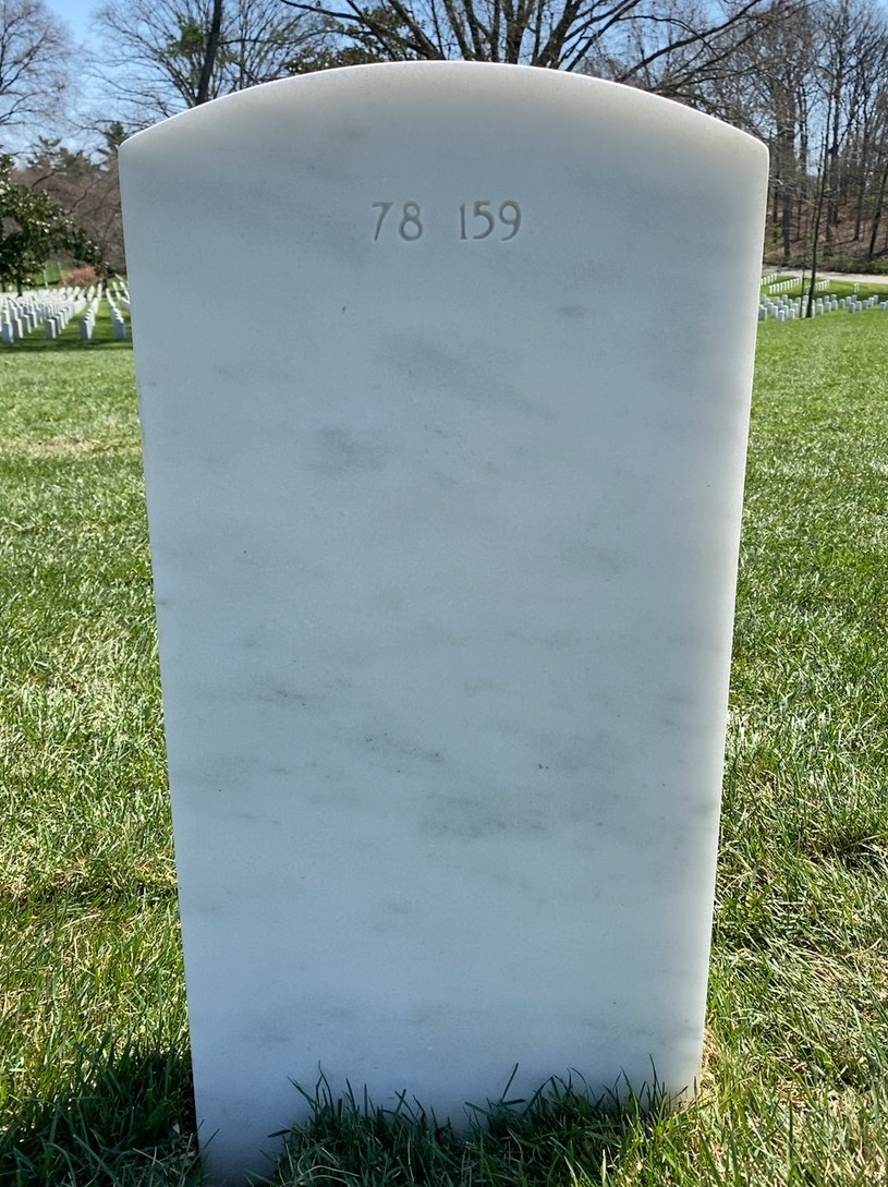Back of headstone — Ernest W Mcbride