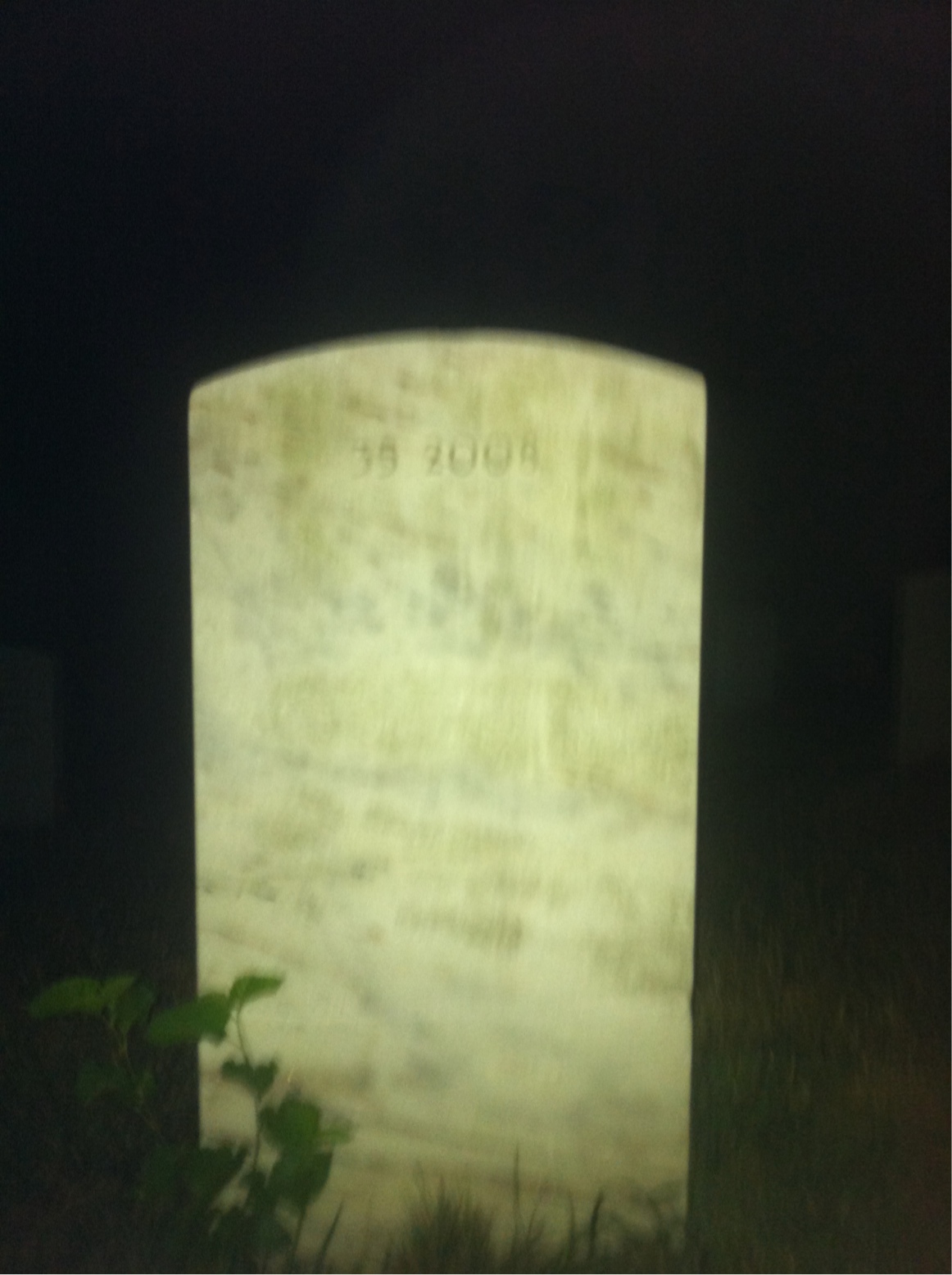 Back of headstone — Reuben Abell