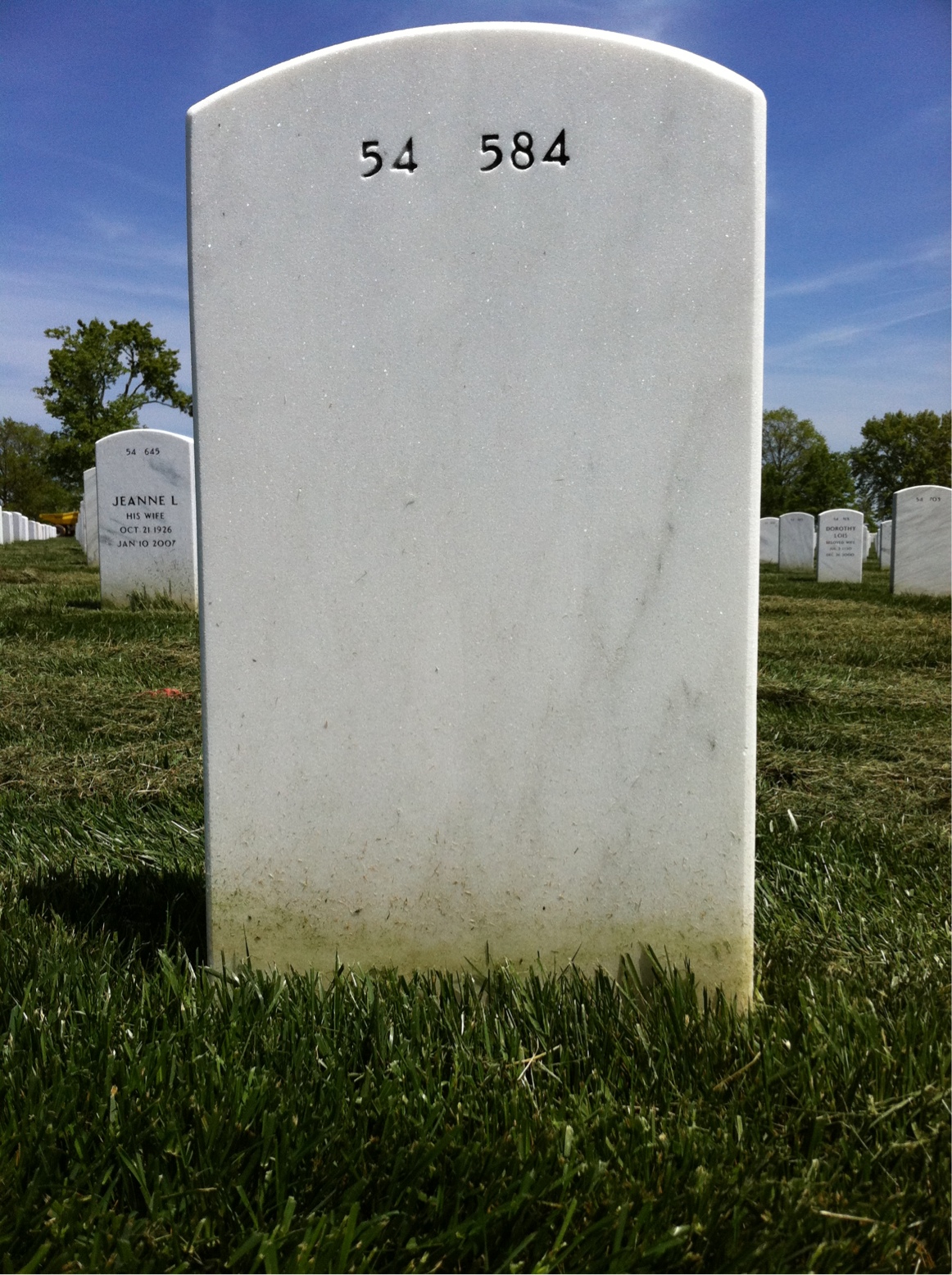 Back of headstone — Richard Thompson