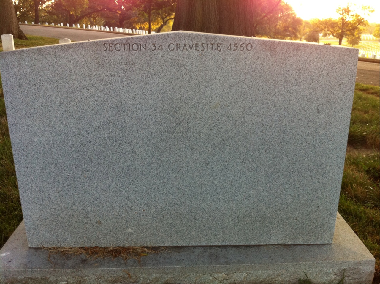 Back of headstone — Thomas Allen